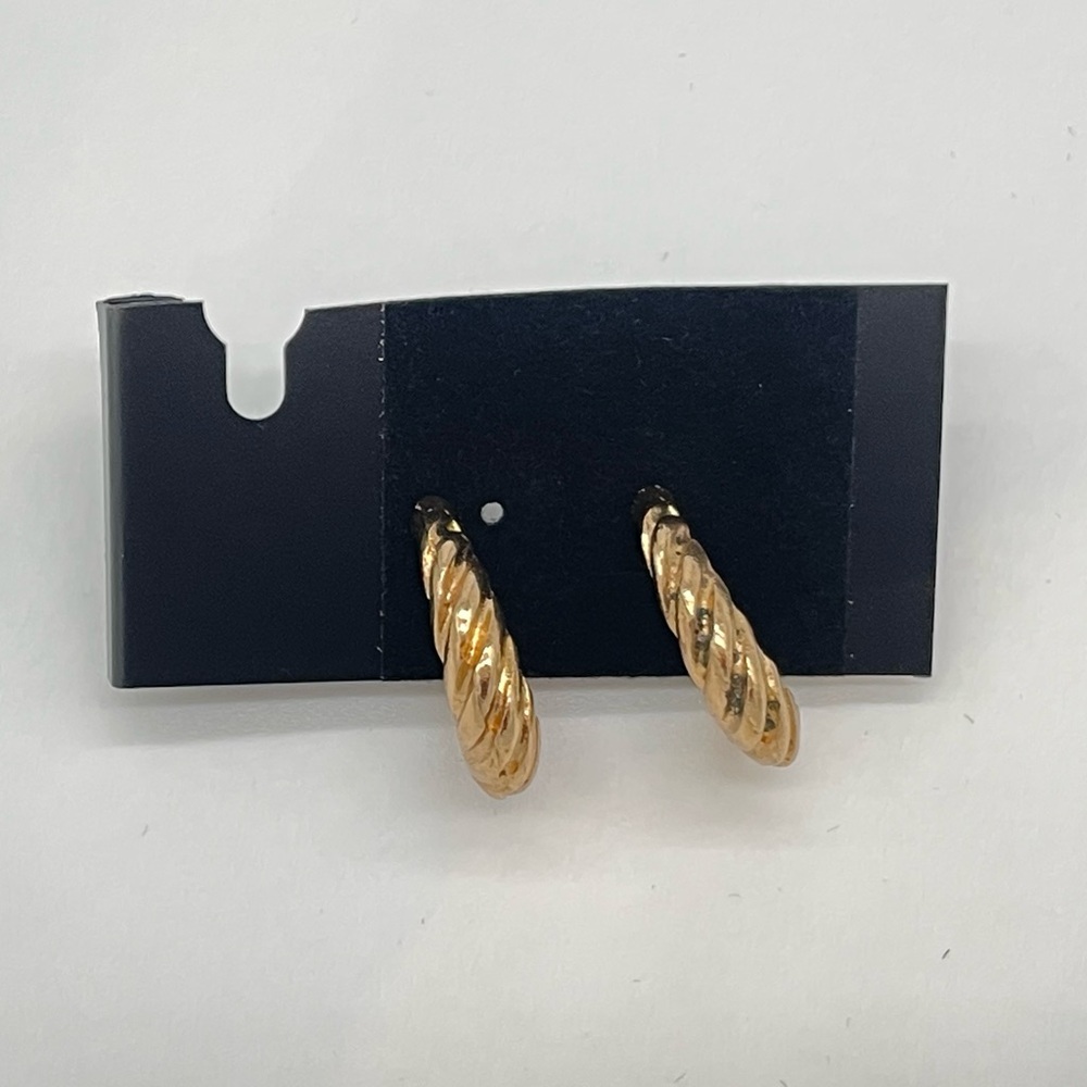 Small Twisted Gold Hoop Earrings